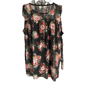 Bobbie Brooks Plus Size 2X Floral Sleeveless Sheer Romantic Fairy Goth
